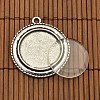 25mm Dome Transparent Glass Cabochons and Alloy Pendant Cabochon Settings for DIY DIY-X0193-AS-4