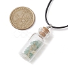 Glass Wish Bottle Pendant Necklace NJEW-JN04609-01-3