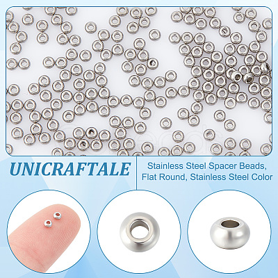 Unicraftale 200Pcs 202 Stainless Steel Spacer Beads STAS-UN0056-40-1