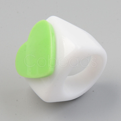 Opaque Acrylic Finger Rings X-RJEW-T010-13-1