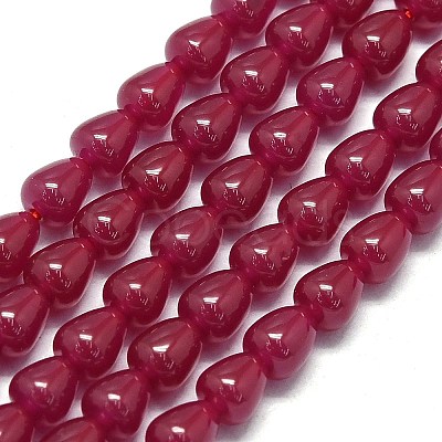 Lab Grown Red Corundum Beads Strands G-G106-M01-01-1-1