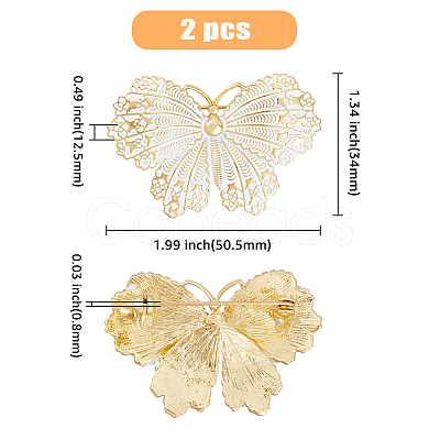 HOBBIESAY 2Pcs Butterfly Enamel Pins JEWB-HY0001-22-1