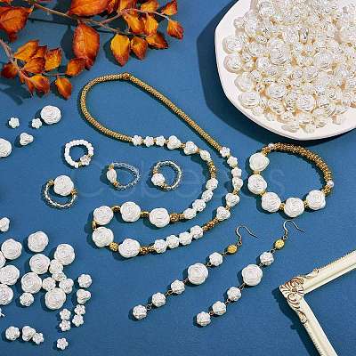 300Pcs 4 Style ABS Plastic Imitation Pearl Beads KY-SZ0001-39-1