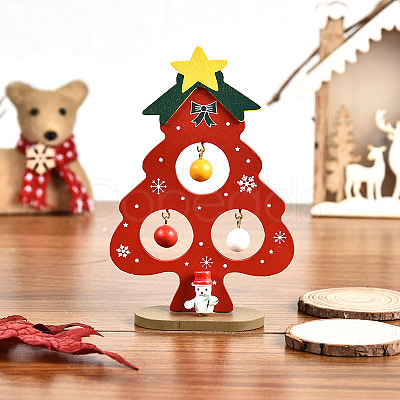 Christmas Tree Wooden Display Decorations WOCR-PW0002-59A-1