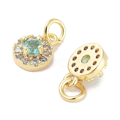 Brass Micro Pave Cubic Zirconia Charms KK-C051-12G-03-1