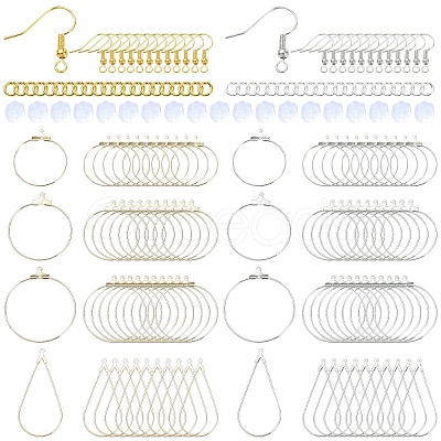 DIY Brass Geometry Hoop Earring Making Kit DIY-YW0008-60-1