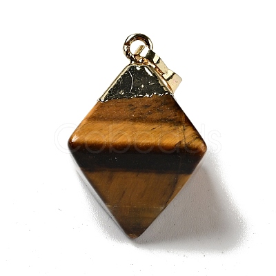 Natural Tiger Eye Pendants G-P474-03G-04-1