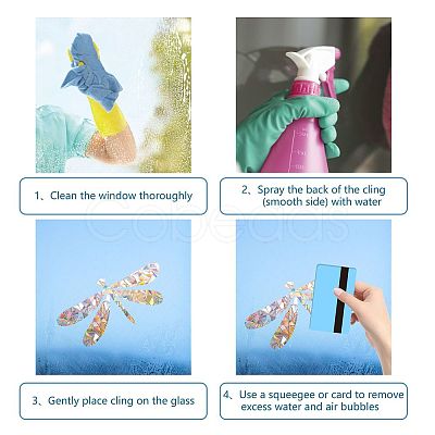 Waterproof PVC Colored Laser Stained Window Film Adhesive Stickers DIY-WH0256-063-1