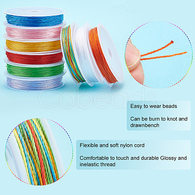 20 Rolls 20 Colors Polyester Cord Set OCOR-WH0047-17-1