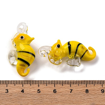 Handmade Lampwork Pendants LAMP-S068-08G-1