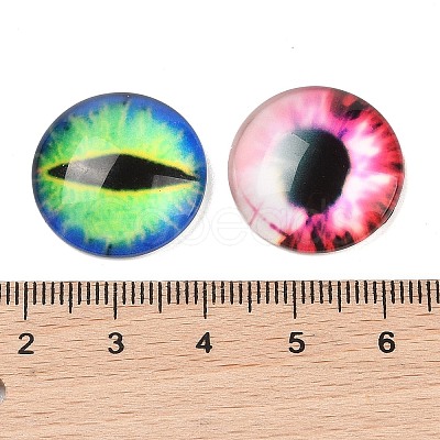 Half Round/Dome Dragon Eye Printed Glass Cabochons GGLA-A002-20mm-AB-1