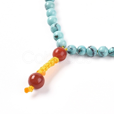 Adjustable Natural Turquoise Beaded Necklace Making MAK-G012-02-1