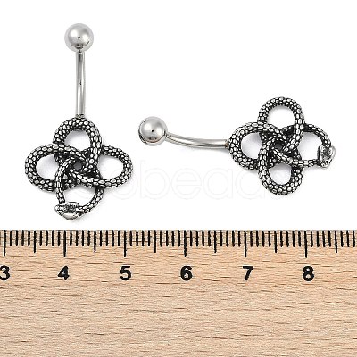 Snake 316 Surgical Stainless Steel Belly Button Rings EJEW-G416-18A-AS-1