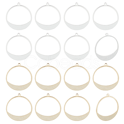 BENECREAT 16Pcs 2 Colors Brass Pendants KK-BC0011-21-1