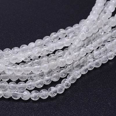 Natural Quartz Crystal Round Beads Strands X-G-J303-01-6mm-1