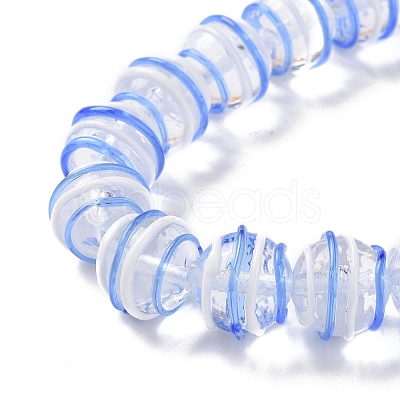 Round Handmade Clear Lampwork Beads Strands LAMP-G150-02B-1