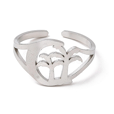 Non-Tarnish 304 Stainless Steel Open Cuff Rings RJEW-Q808-07P-1