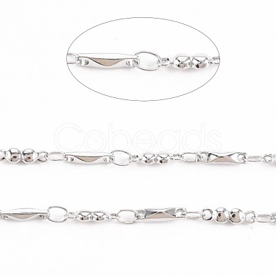 Non-Tarnish 201 Stainless Steel Rectangle & Oval Link Chains STAS-N092-115-1