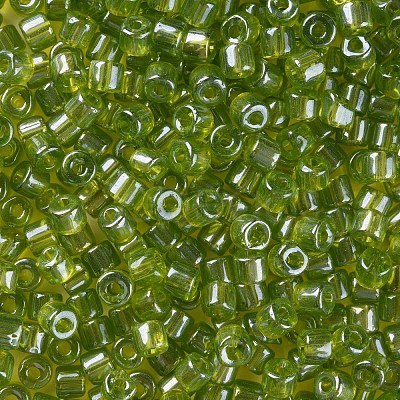 Transparent Colours Luster Glass Round Bugle Beads SEED-S045-001A-D01-1