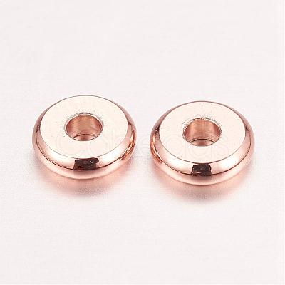 Real Rose Gold Plated Brass Spacer Beads KK-E702-22RG-NF-1