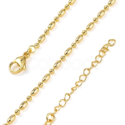 Rack Plating Brass Oval Link Chain Necklace NJEW-A035-06G-02-1