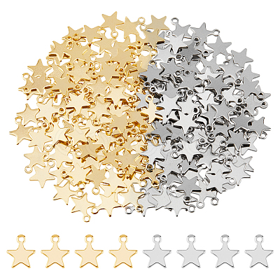 DICOSMETIC 200Pcs 2 Colors 304 Stainless Steel Charms STAS-DC0015-73-1