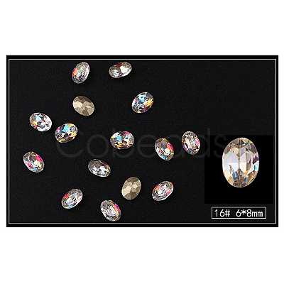 Glass Rhinestone Cabochons MRMJ-T010-128P-1