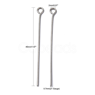 Tarnish Resistant 304 Stainless Steel Eye Pin X-STAS-R045-40mm-1