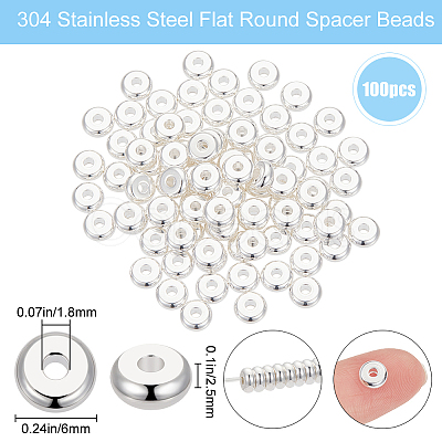 Beebeecraft 304 Stainless Steel Spacer Beads STAS-BBC0004-31A-S-1