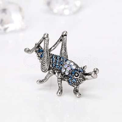 Grasshopper Alloy Rhinestone Brooches PW-WG35D4D-01-1