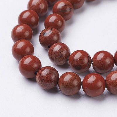 Natural Red Jasper Round Beads Strands GSR10mmC011-1