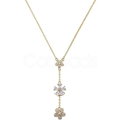 Clear Cubic Zirconia Flower Laria Necklace JN1062B-1