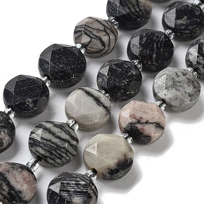 Natural Black Silk Stone/Netstone Beads Strands G-NH0004-037-1