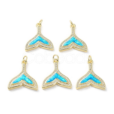 Rack Plating Brass Micro Pave Cubic Zirconia Pendants KK-C041-27G-1