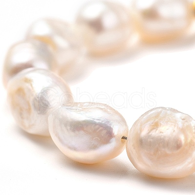 Natural Baroque Pearl Keshi Pearl Beaded Bracelets X-BJEW-JB05317-1