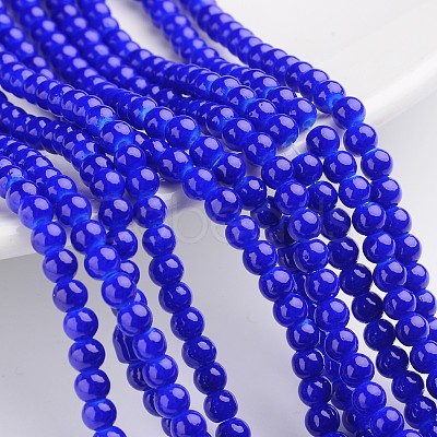 Painted Glass Bead Strands DGLA-S071-4mm-50-1