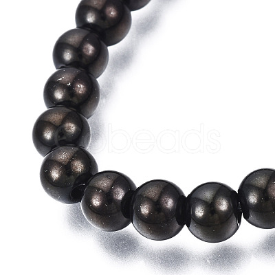 201 Stainless Steel Round Beaded Stretch Bracelet for Men Women BJEW-N017-163B-03-1