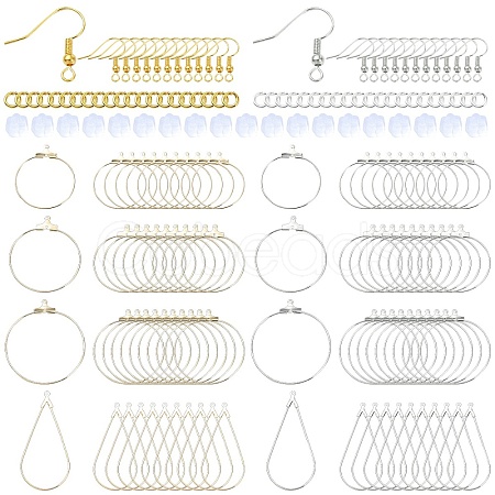 DIY Brass Geometry Hoop Earring Making Kit DIY-YW0008-60-1