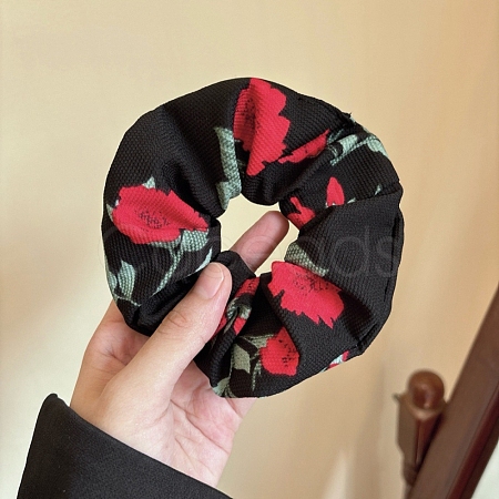 Rose Pattern Cloth Hair Ties PW-WG3CB6E-03-1