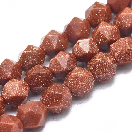 Synthetic Goldstone Beads Strands G-K303-B05-10MM-1