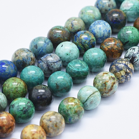 Natural Chrysocolla Beads Strands G-E561-17-12mm-1