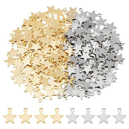 DICOSMETIC 200Pcs 2 Colors 304 Stainless Steel Charms STAS-DC0015-73-1