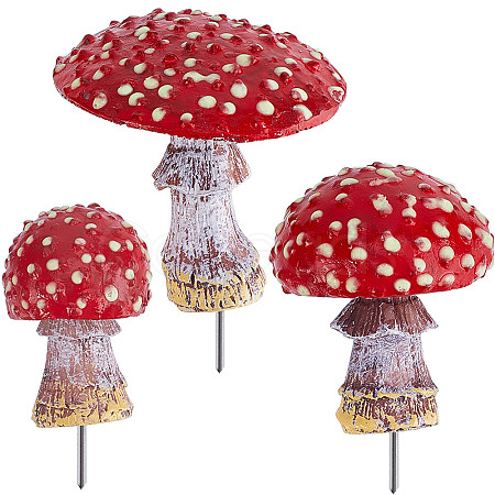 Resin Miniature Luminous Mushroom Ornaments AJEW-WH0326-72-1