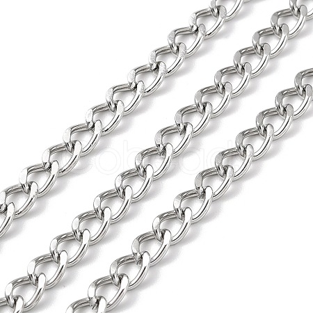 304 Stainless Steel Faceted Curb Chains CHS-G027-02P-1