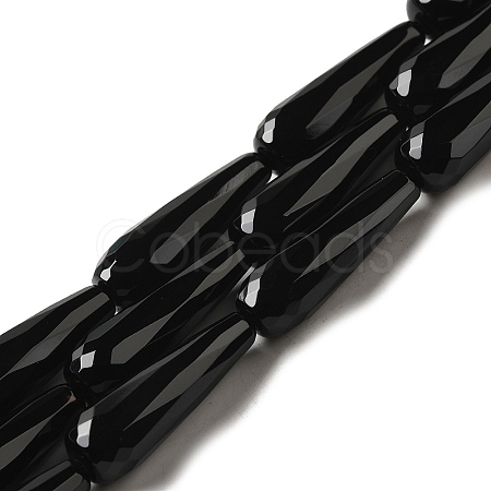 Black Onyx Beads Strands X-G-E039-FD1-30x10mm-1