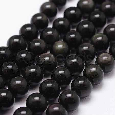Natural Obsidian Beads Strands G-D838-14mm-04-1