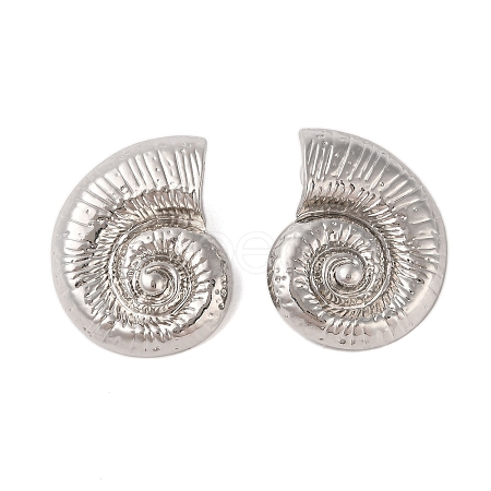 Conch Alloy Stud Earrings for Women EJEW-A112-07P-1