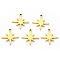 PVD Vacuum Plating 304 Stainless Steel Pendants, Laser Cut, Eight Pointed Star, Real 18K Gold Plated, 15x15x1mm, Hole: 1.2mm