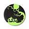 Halloween Imitation Leather Pendants, Black & Green Yellow, Pumpkin, 40x2mm, Hole: 1.5mm