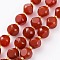 Natural Carnelian Beads Strands, with Seed Beads, Six Sided Celestial Dice, Dyed, Faceted, about 17pcs/strand, 10~10.5x10~10.5mm, Hole: 1mm, 7.99 inch(20.3cm)